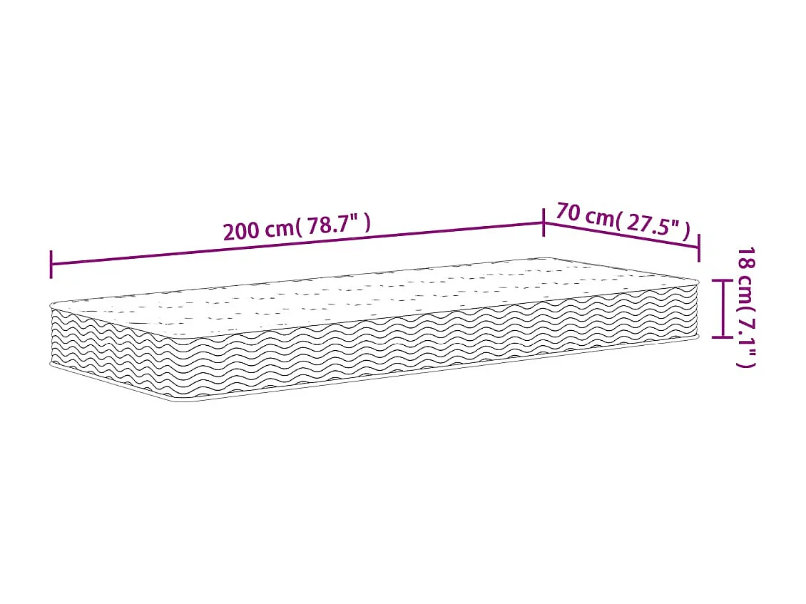 Matelas à ressorts bonnell moyen 70x200 cm