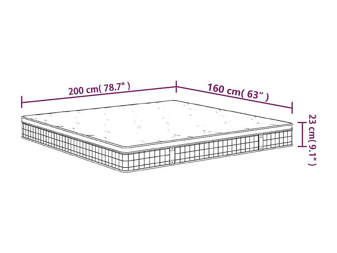 Matelas à ressorts bonnell moyen 160x200 cm