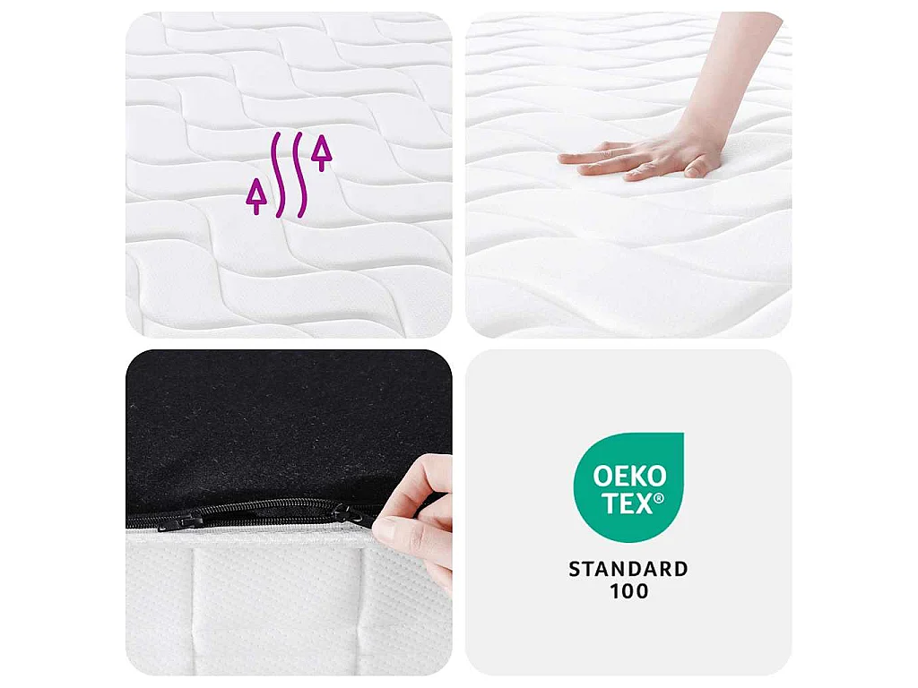 Matelas à ressorts ensachés dureté moyenne 200x200 cm
