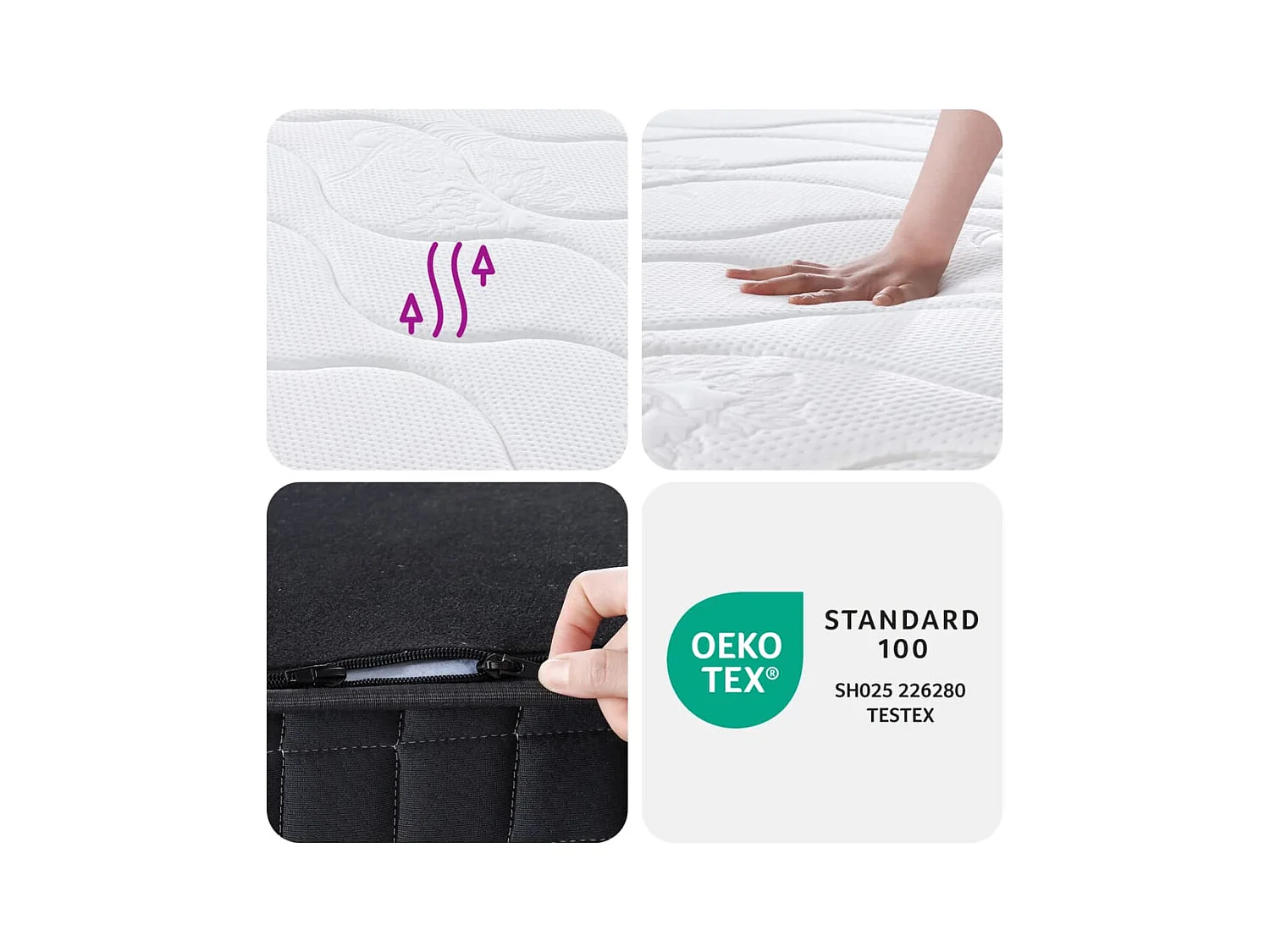 Binnenveringmatras middelhard 90x200 cm