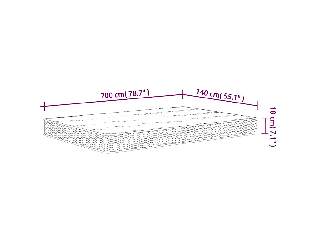 Matelas à ressorts bonnell moyen 140x190 cm