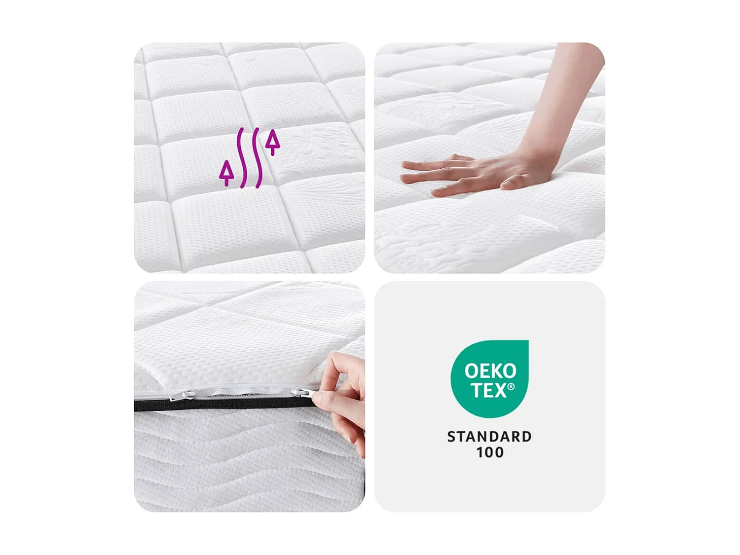 Matelas à ressorts ensachés moyen plus 140x190 cm