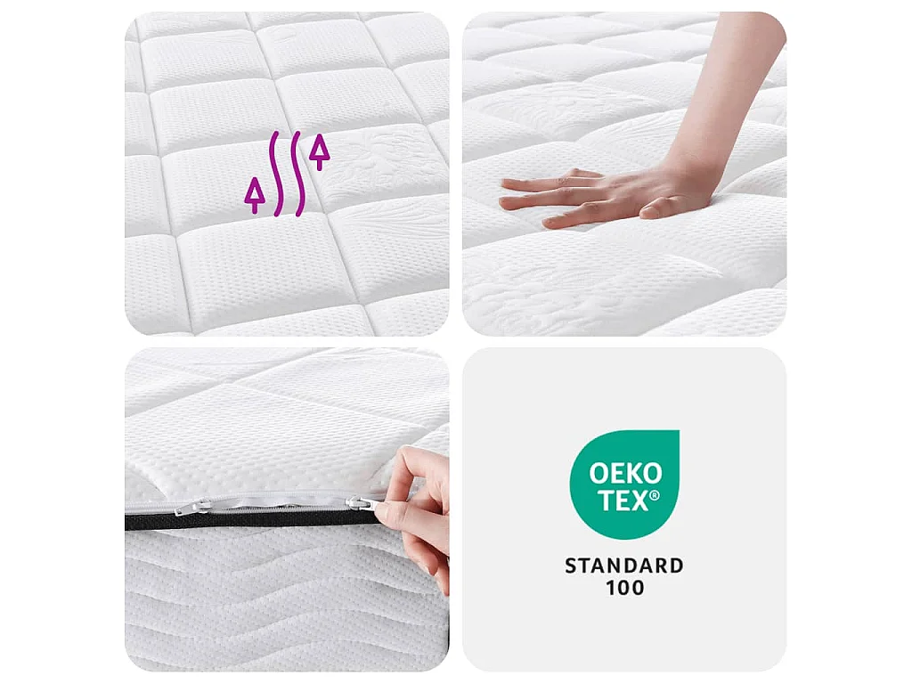 Matelas à ressorts ensachés Moyen Plus 140 x 190 cm