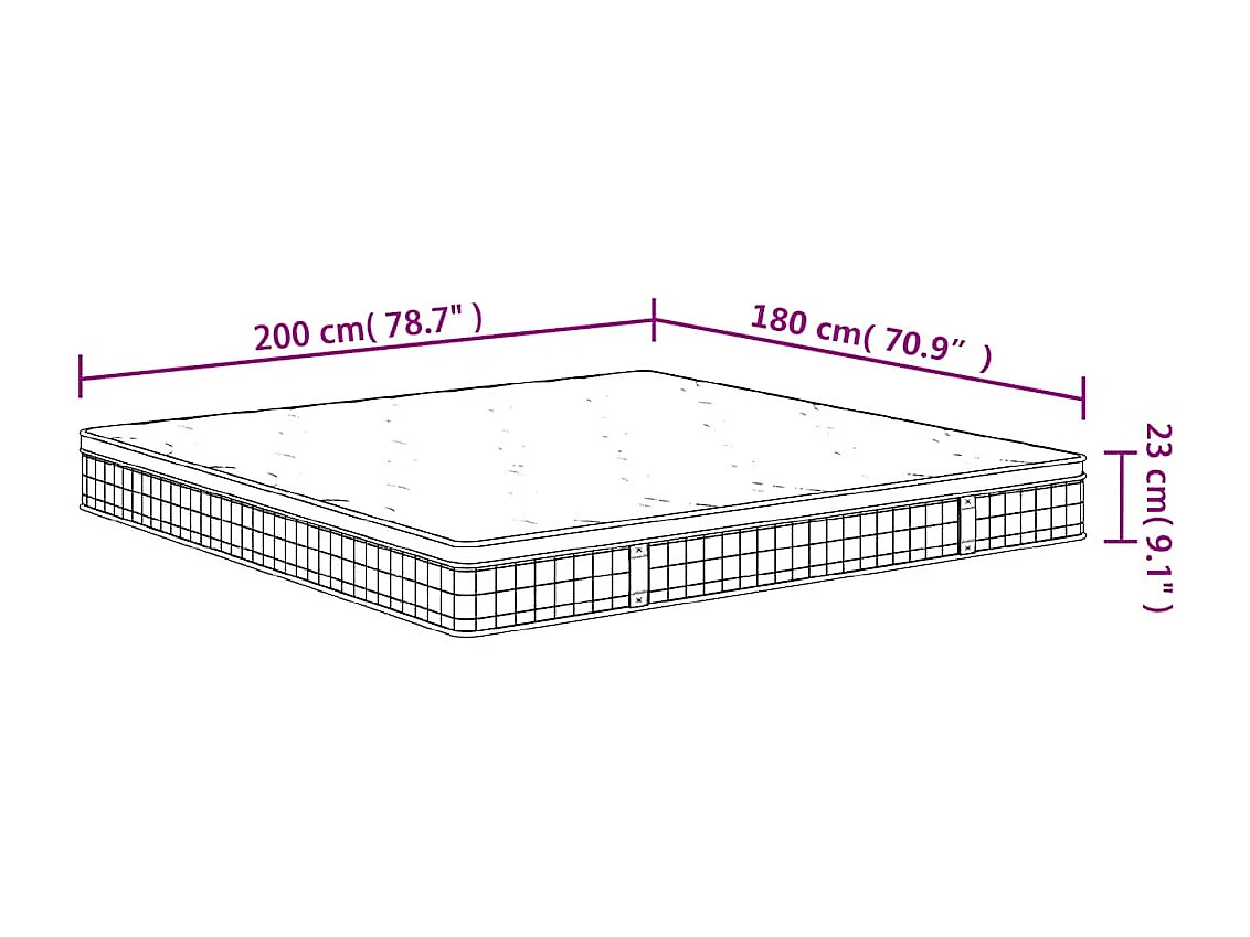 Matelas à ressorts bonnell moyen 180x200 cm
