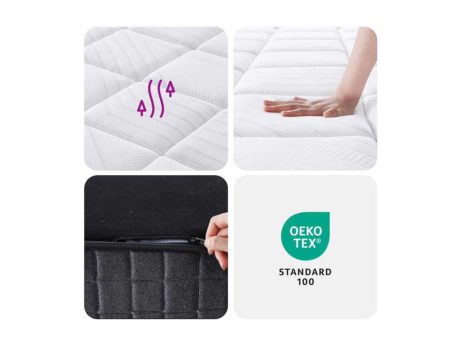 Matelas à ressorts ensachés moyen plus 160x200 cm