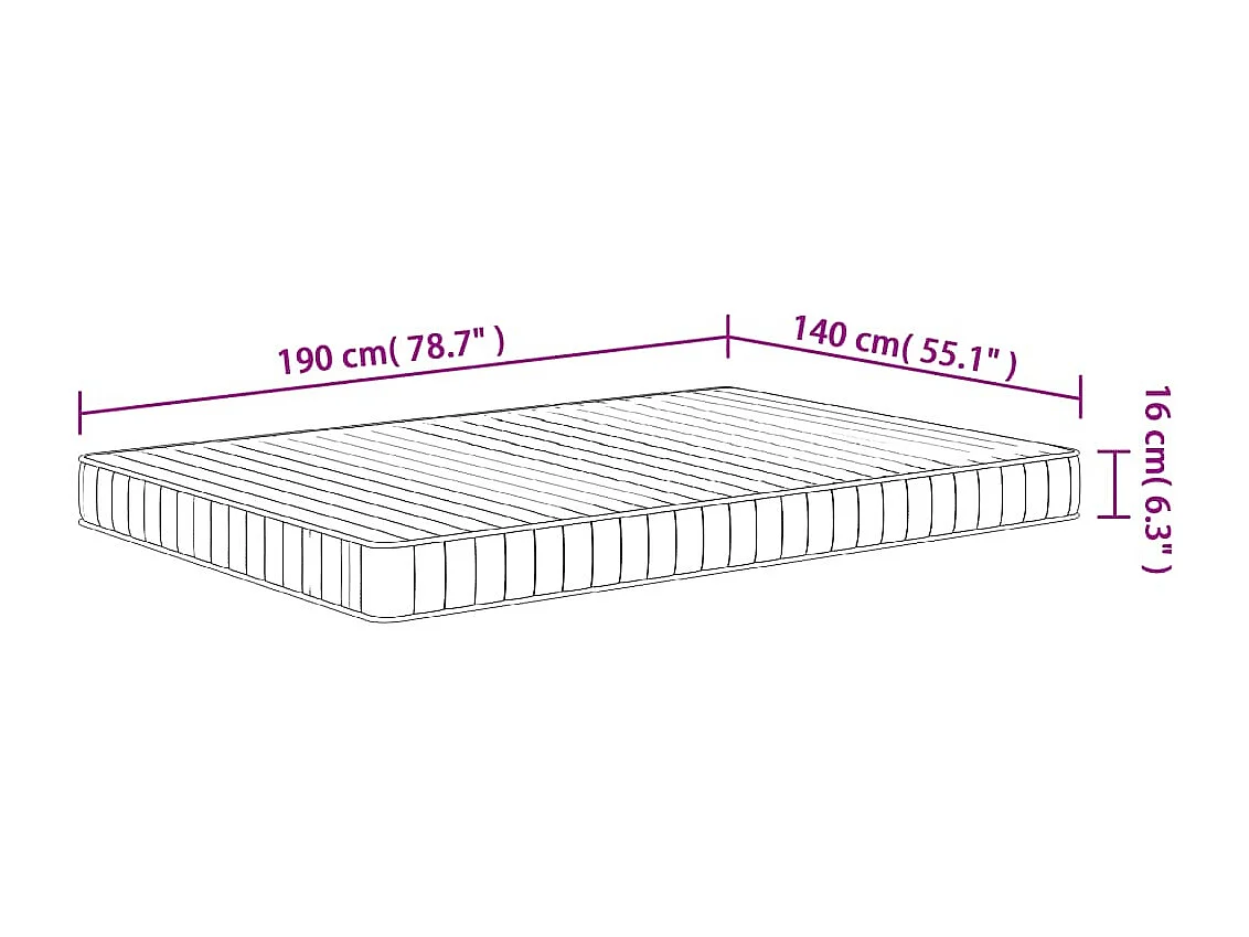 Matelas en mousse moyennement doux 140x190 cm