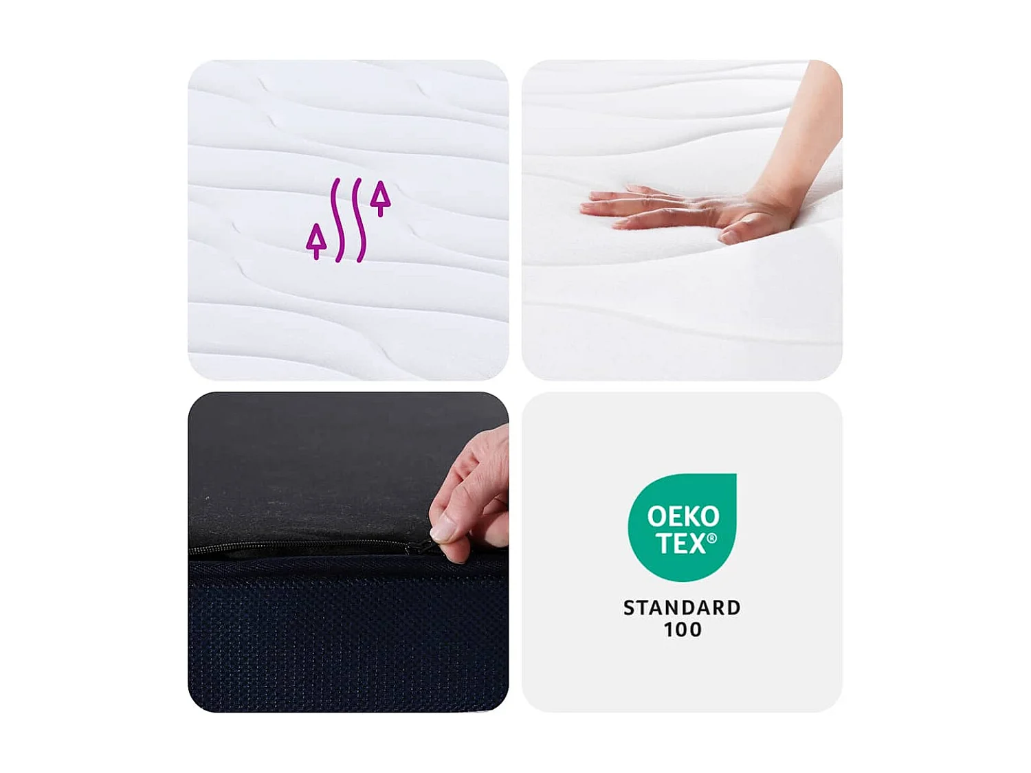 Matelas à ressorts ensachés dureté moyenne 160x200 cm