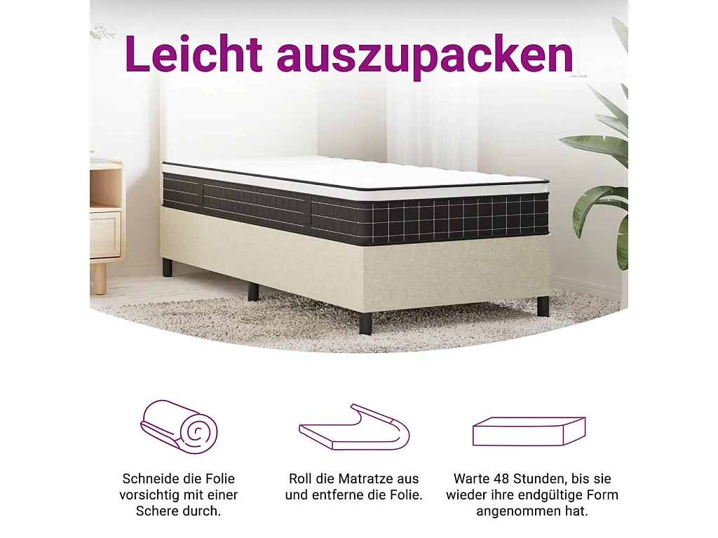 Matelas à ressorts bonnell moyen 80x200 cm
