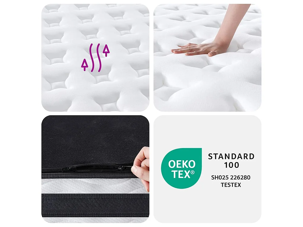 Matelas à ressorts ensachés moyen 70x200 cm