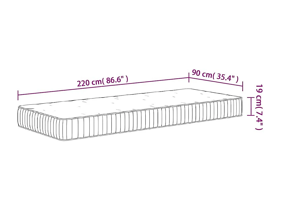 Matratze Taschenfederkern Mittel 90x220 cm