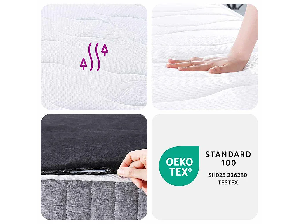 Matelas à ressorts ensachés moyen 90x220 cm