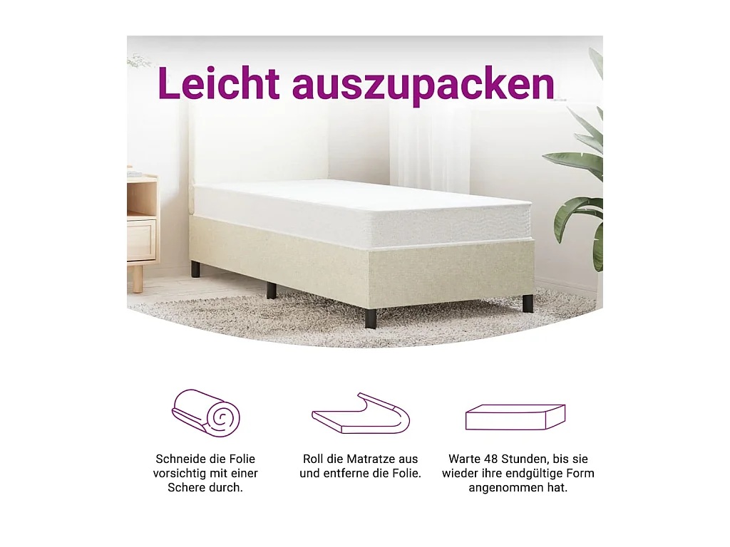 Matelas à ressorts bonnell moyen 90x190 cm