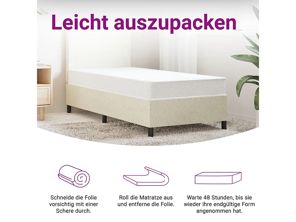 Binnenveringmatras middelhard 90x190 cm Single Size