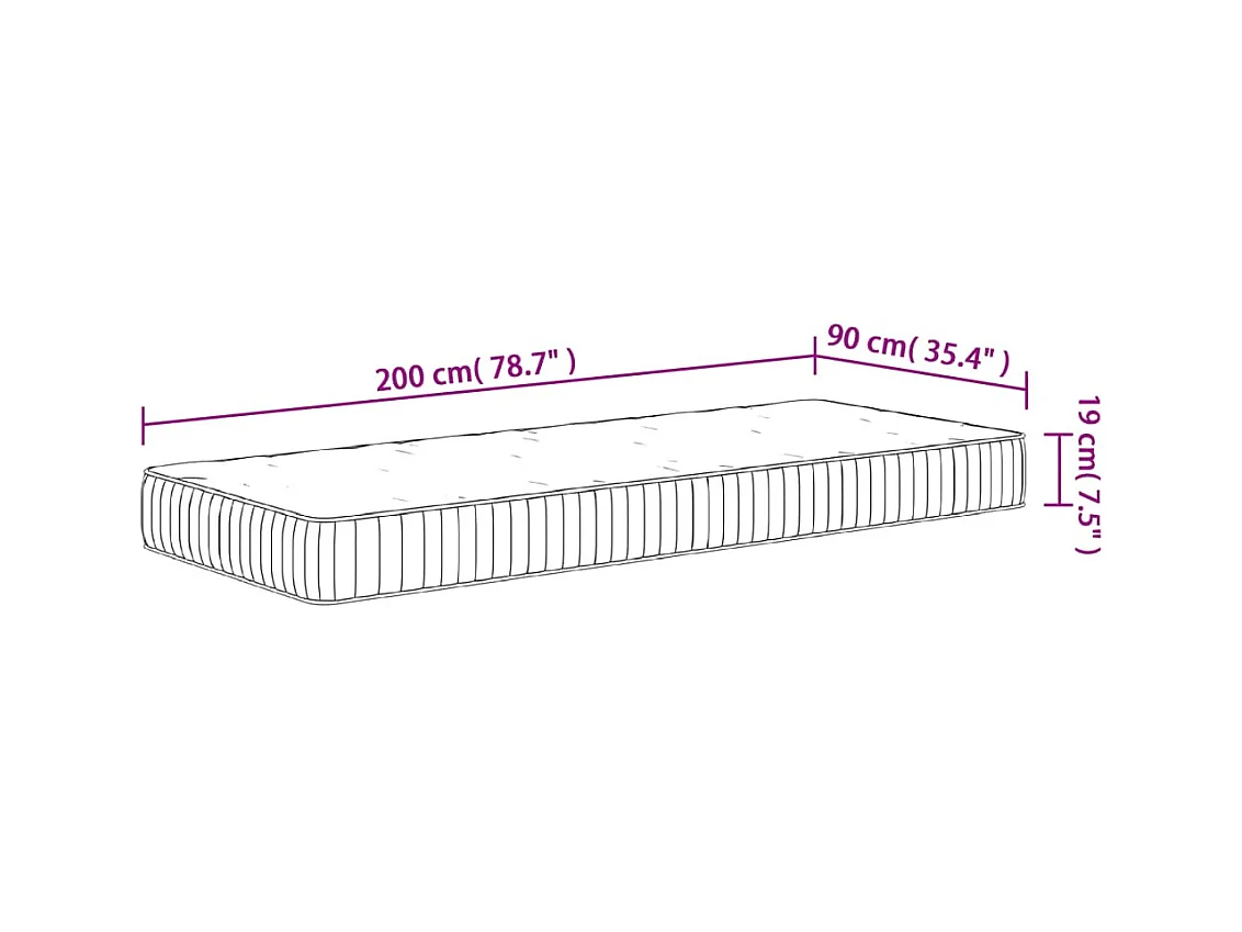 Materasso a Molle Insacchettate Medio 90x200 cm