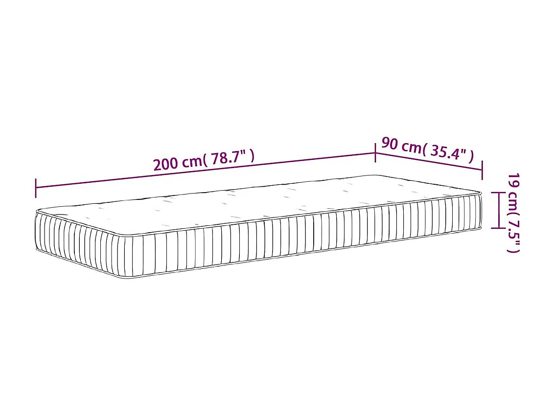 Materasso a Molle Insacchettate Medio 90x200 cm