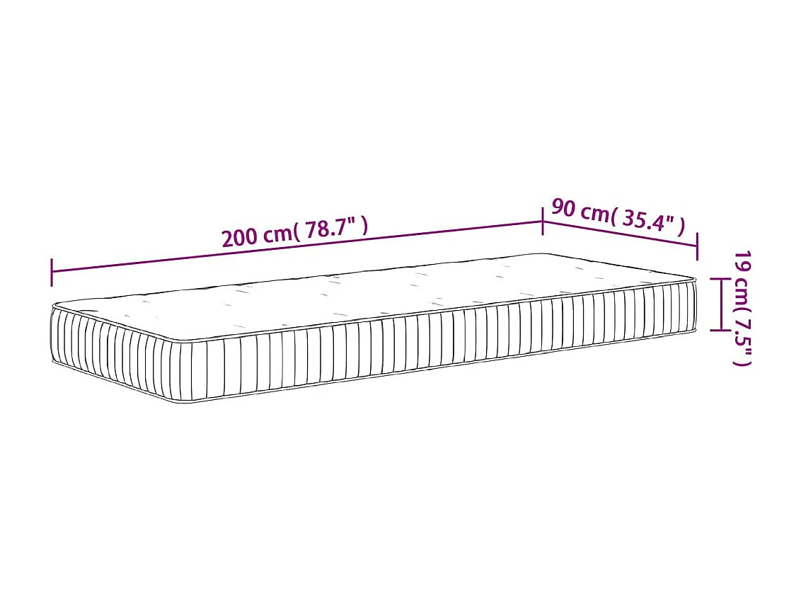 Materasso a Molle Insacchettate Medio 90x200 cm