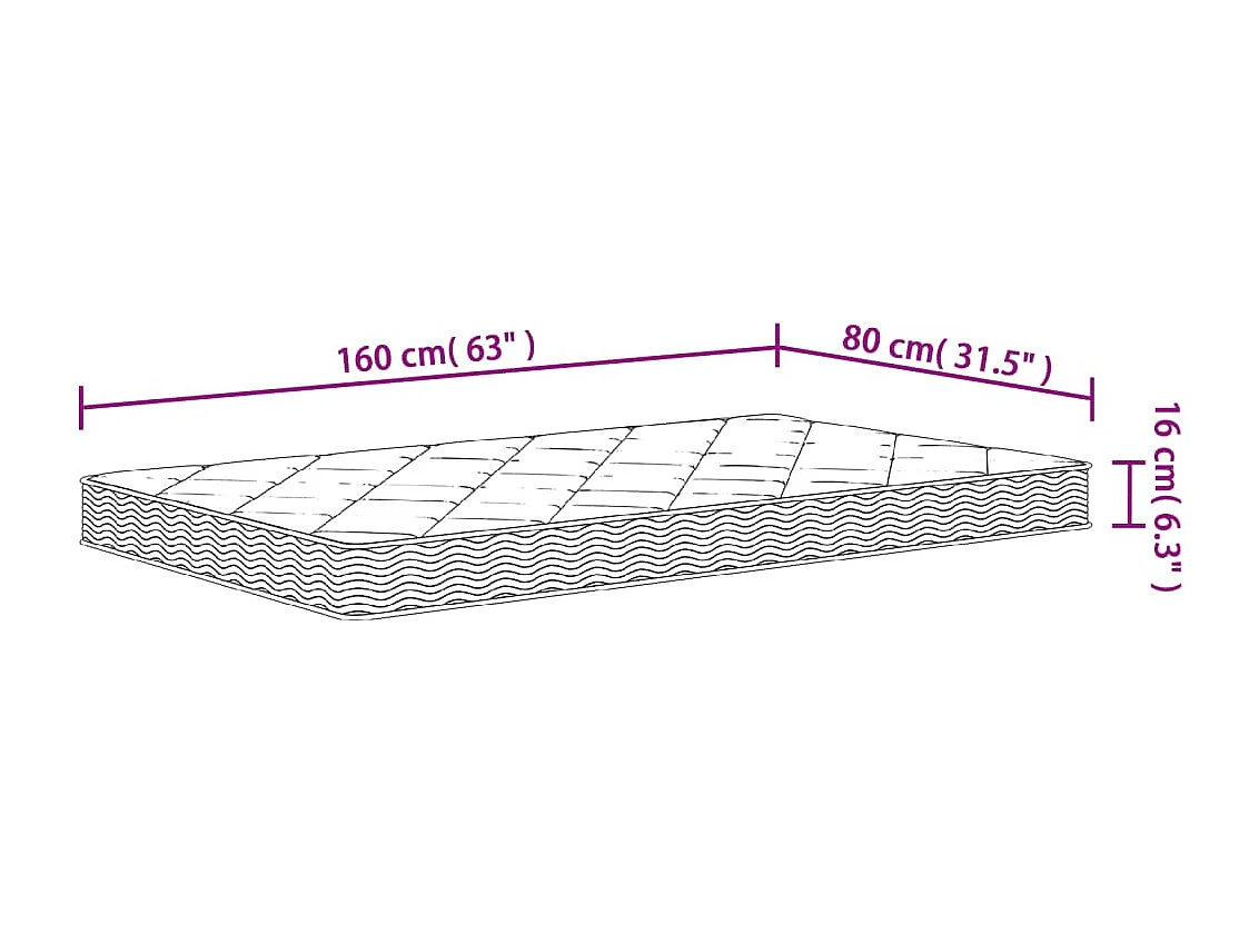 Matelas en mousse pour enfants moyennement doux 80x160 cm