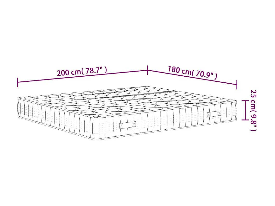 Pocketveringmatras middelhard-hard 180x200 cm