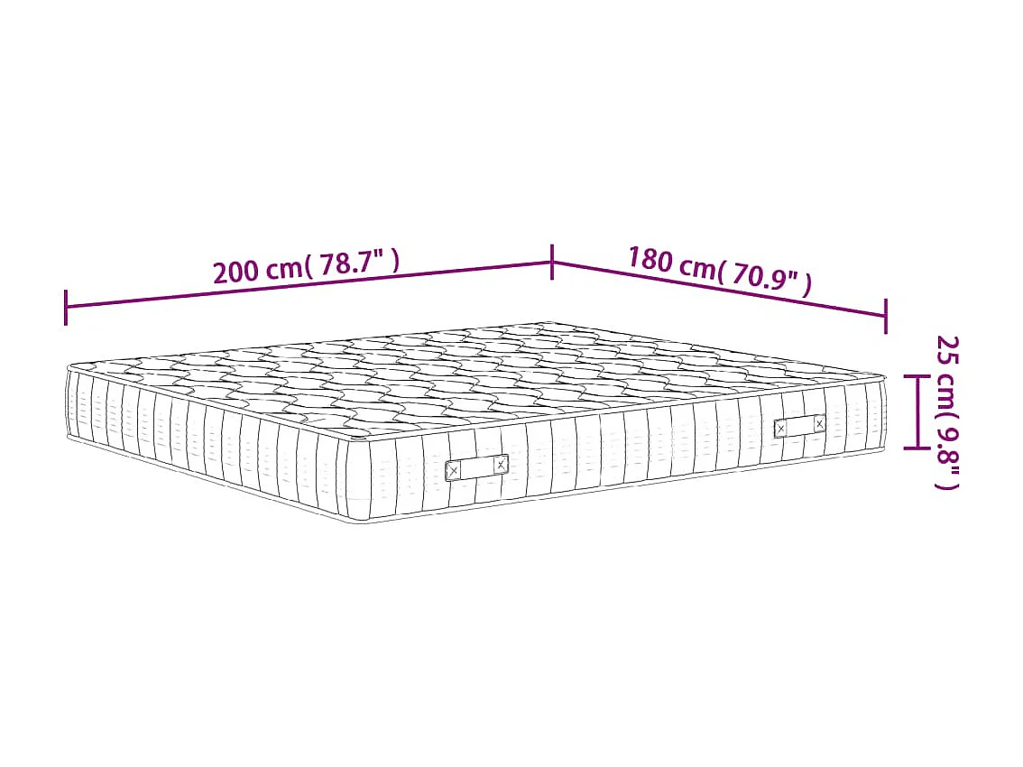 Pocketveringmatras middelhard-hard 180x200 cm