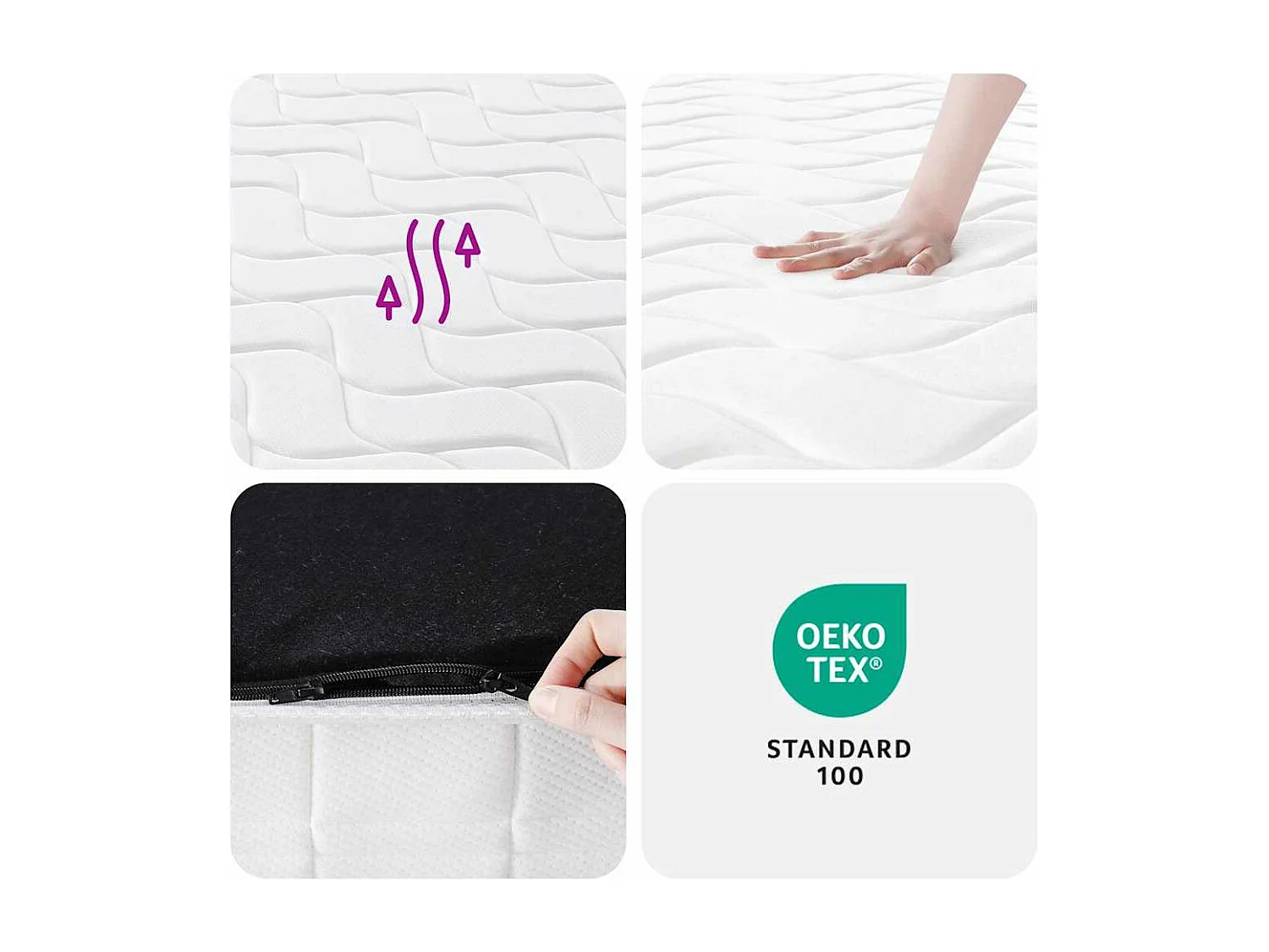 Pocketveringmatras middelhard-hard 180x200 cm