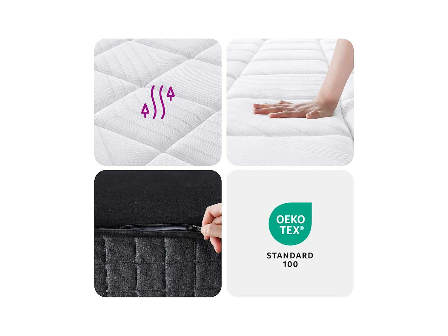 Matelas à ressorts ensachés moyen plus 180x200 cm
