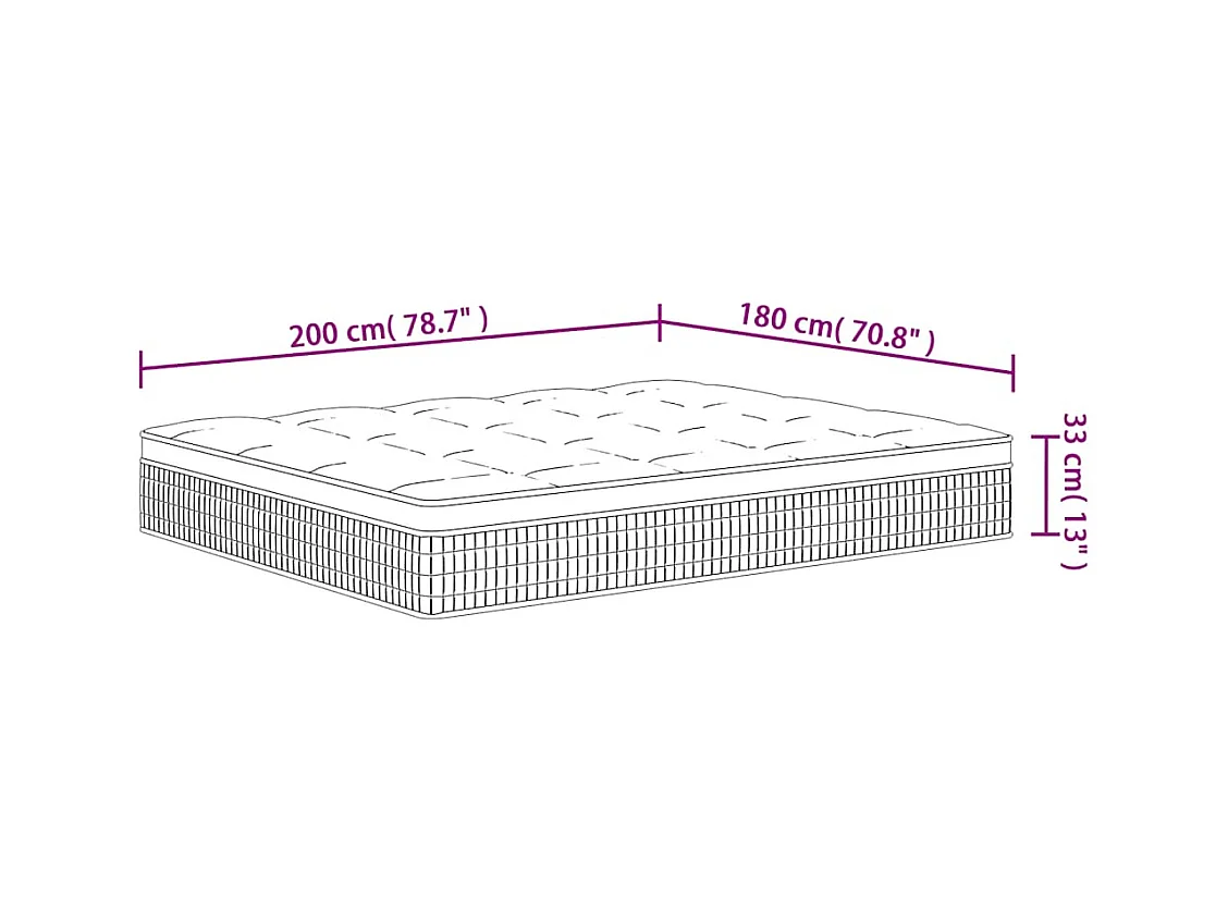 Matelas à ressorts ensachés moyen plus 180x200 cm