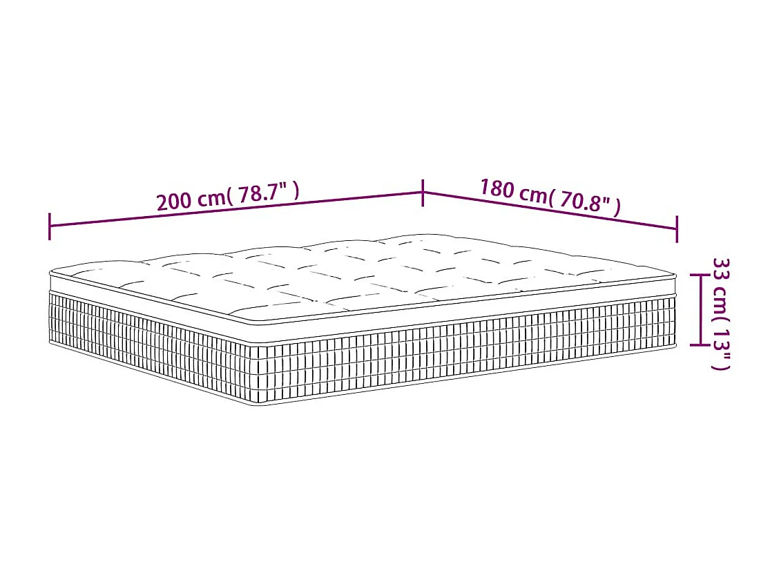 Pocketveringmatras middelhard-plus 180x200 cm
