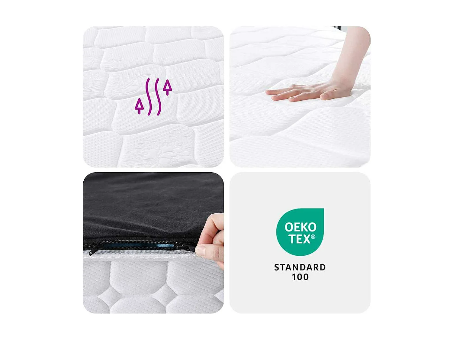 Pocketveringmatras middelhard-hard 160x200 cm Super King Size