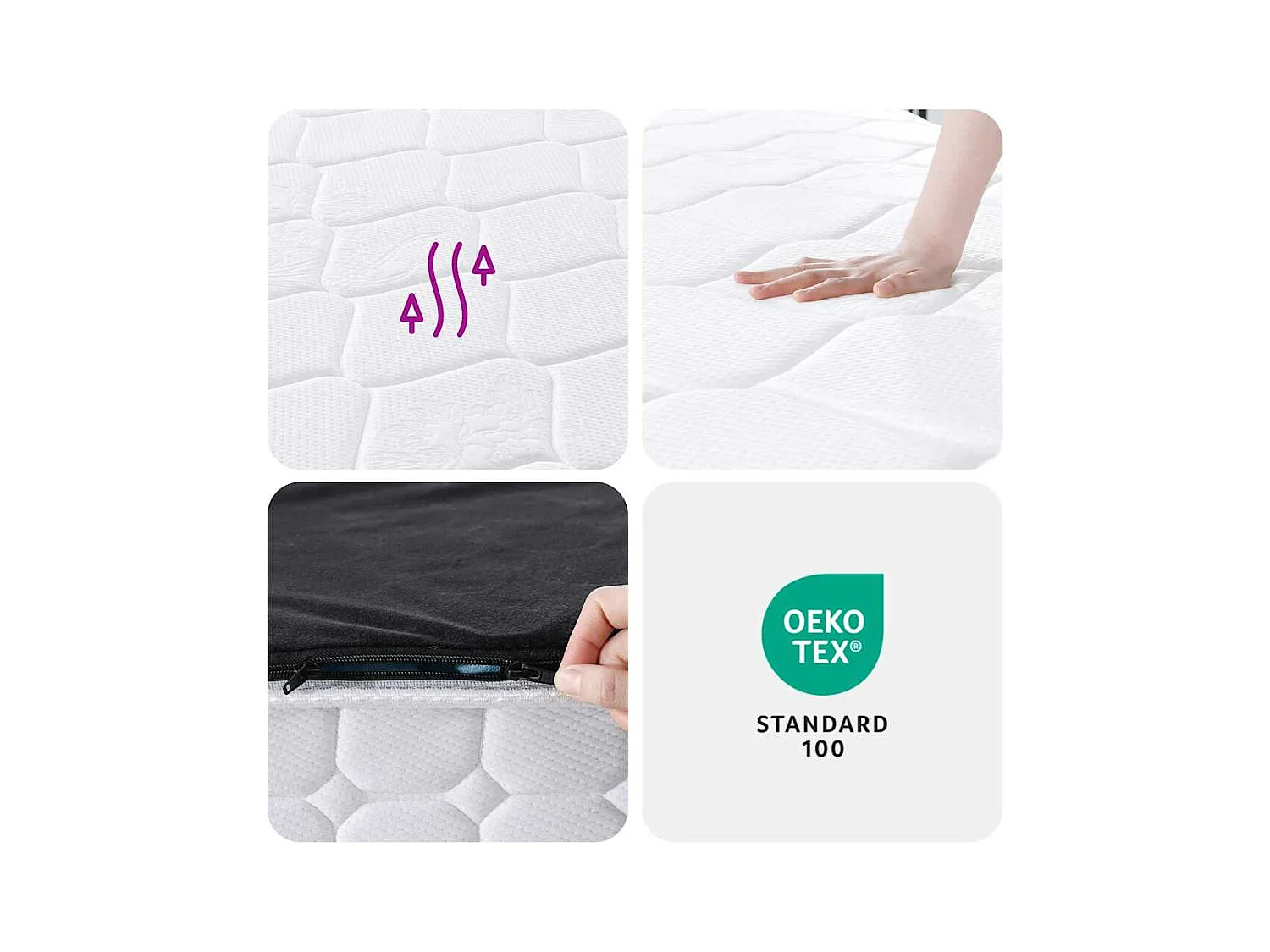 Pocketveringmatras middelhard-hard 160x200 cm Super King Size