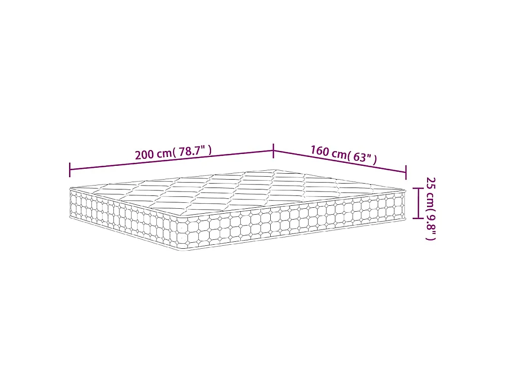 Matelas à ressorts ensachés dureté moyenne 160x200 cm