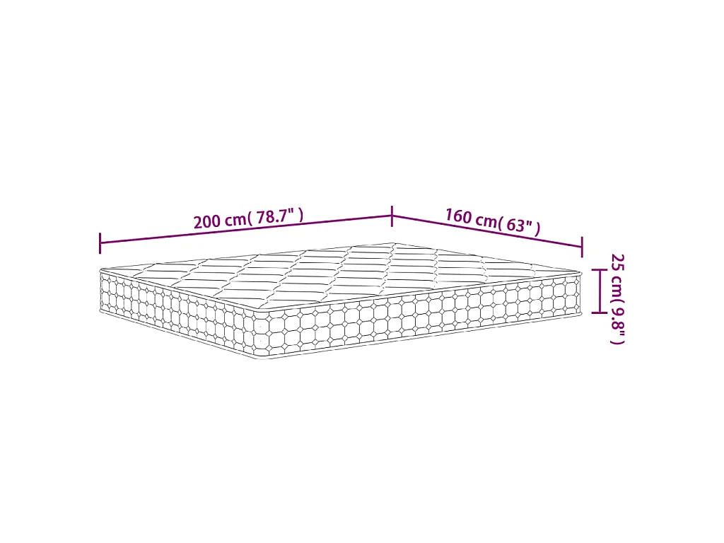 Matelas à ressorts ensachés dureté moyenne 160x200 cm