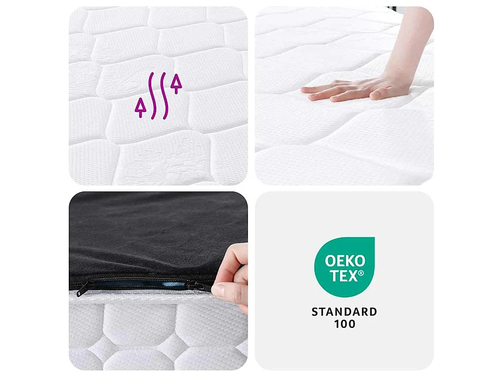 Matelas à ressorts ensachés dureté moyenne 160x200 cm