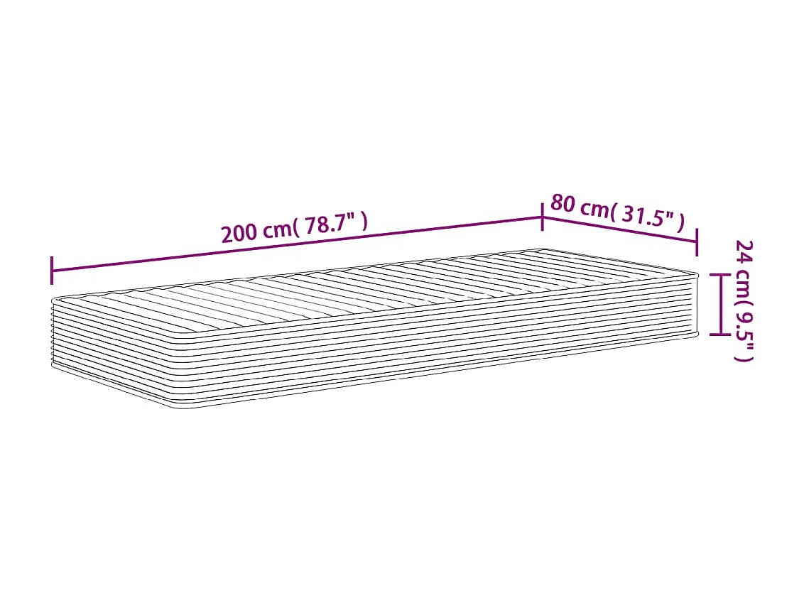 Schuimmatras middelzacht 80x200 cm