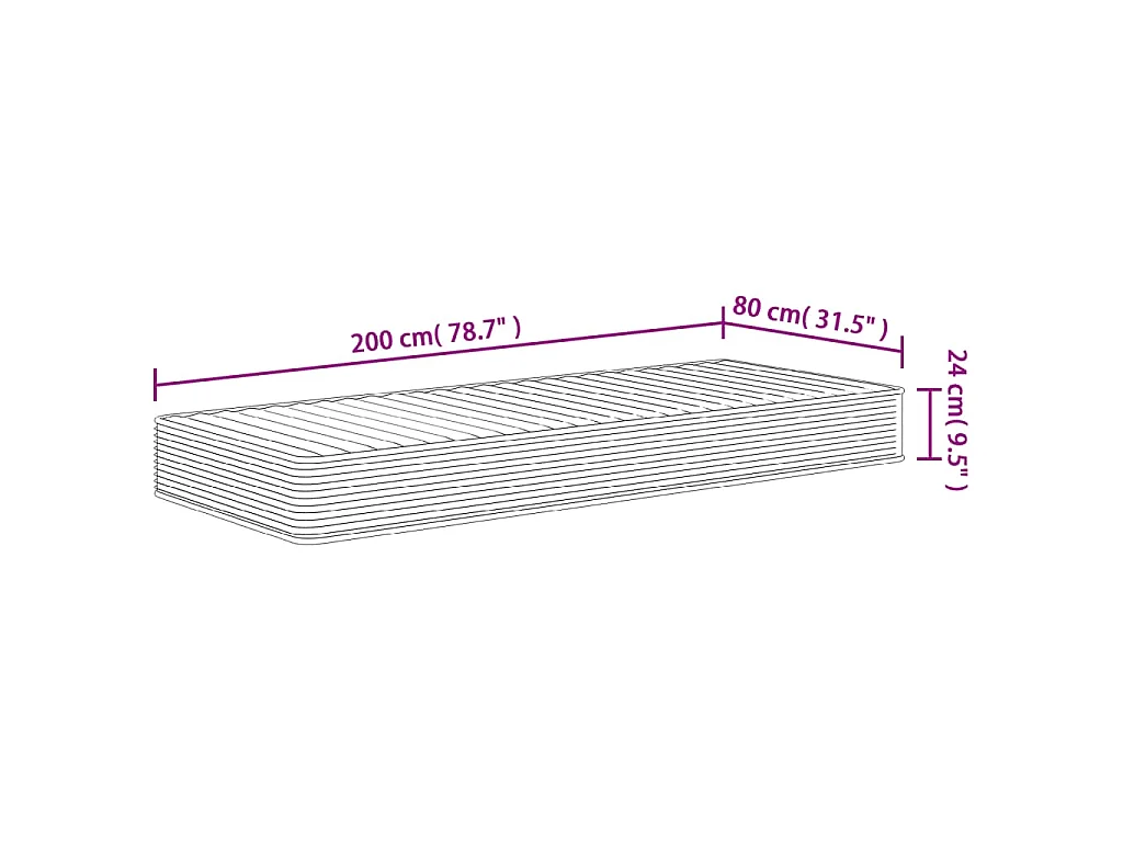 Matelas en mousse moyennement doux 80x200 cm