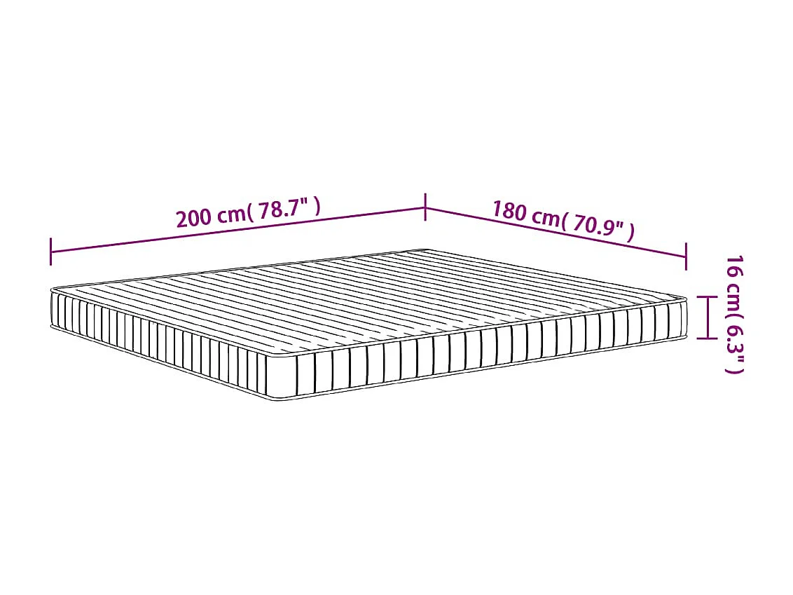 Matelas en mousse moyennement doux 180x200 cm