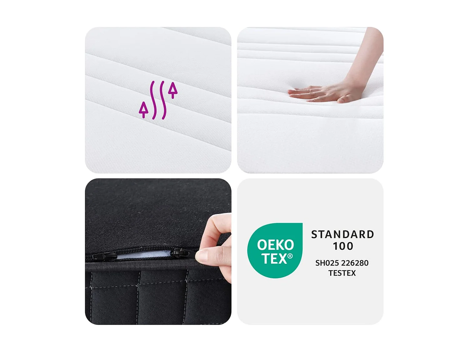 Matelas à ressorts bonnell moyen 90x190 cm