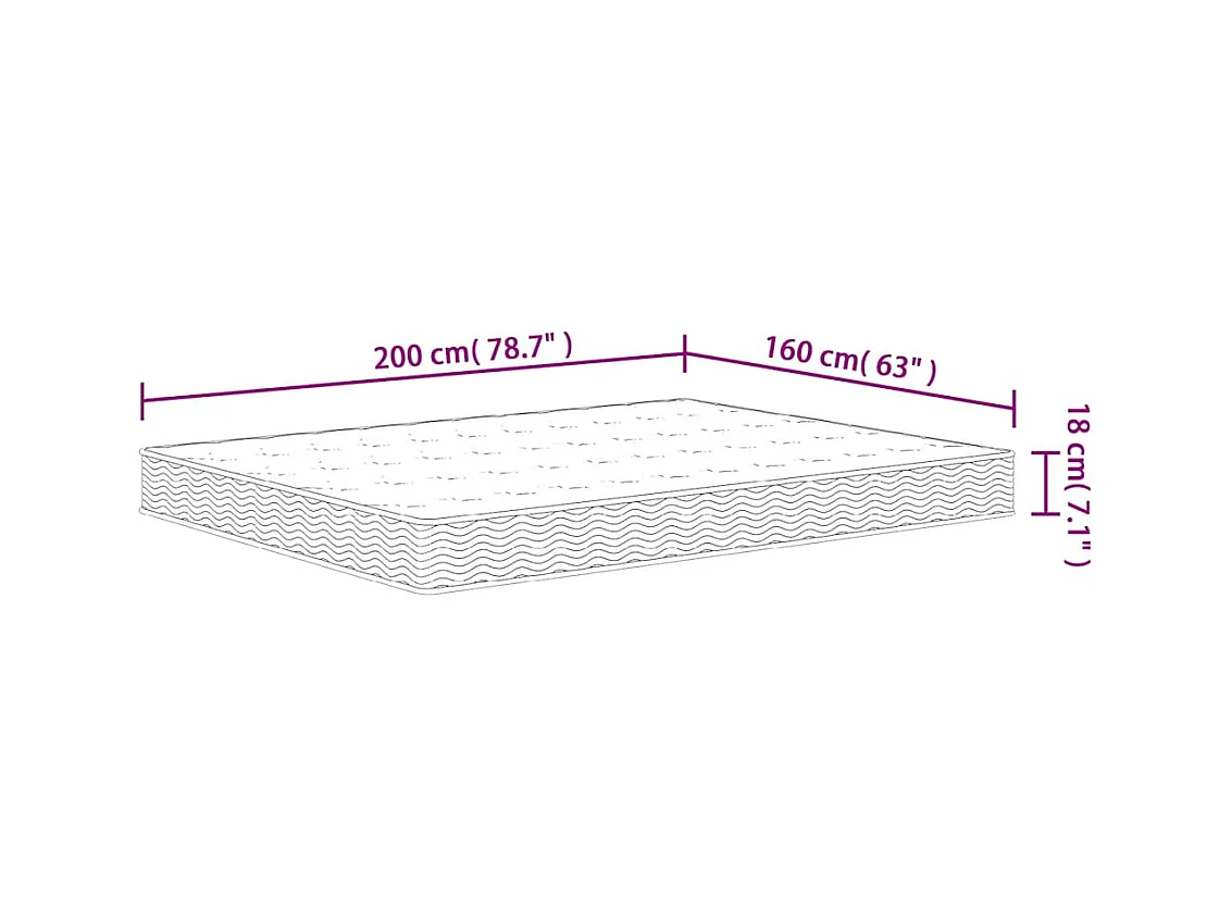 Matelas à ressorts bonnell moyen 160x200 cm