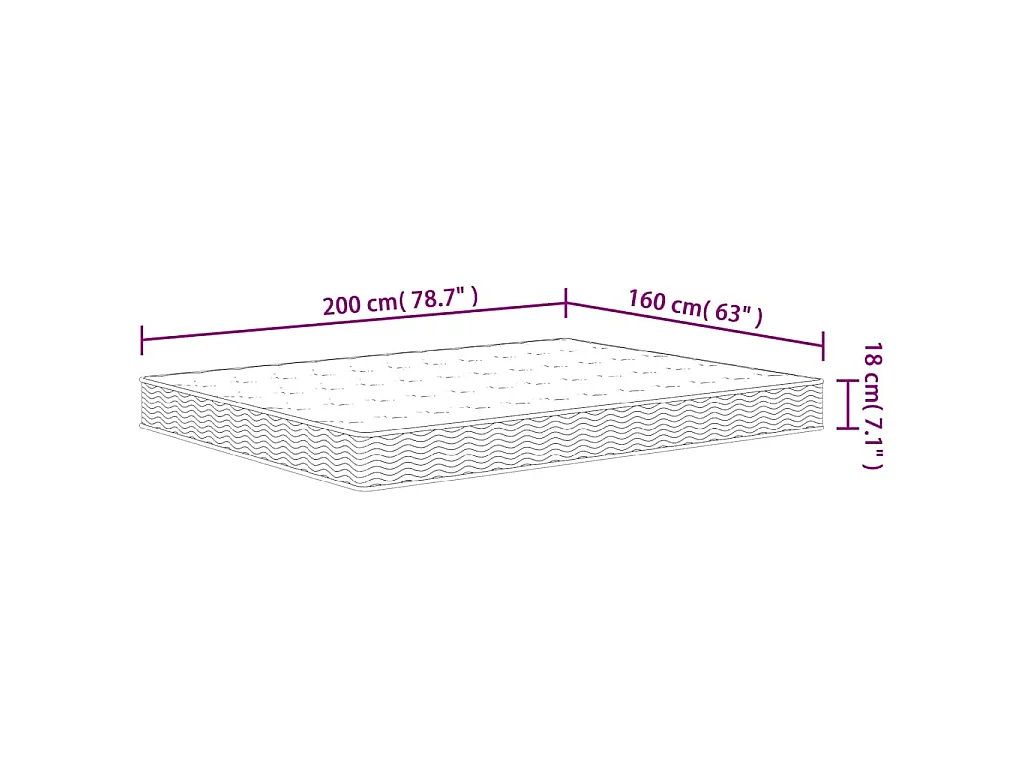 Matelas à ressorts bonnell moyen 160x200 cm