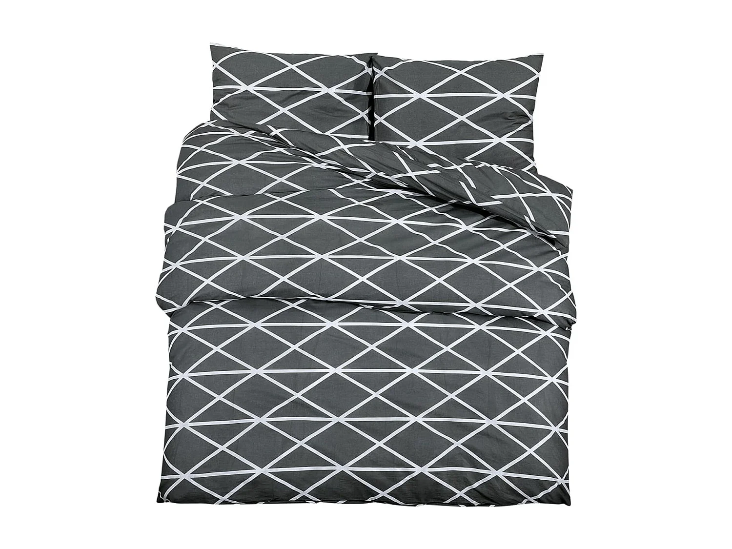 Juego de fundas nórdicas algodón gris 200x200 + 60x70 cm