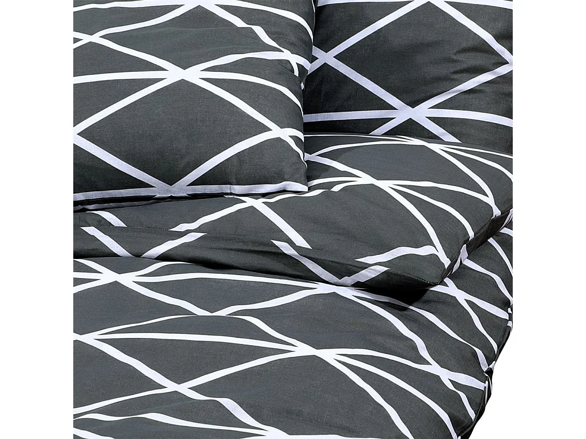 Bettwäsche-Set Grau 155x220 cm Baumwolle