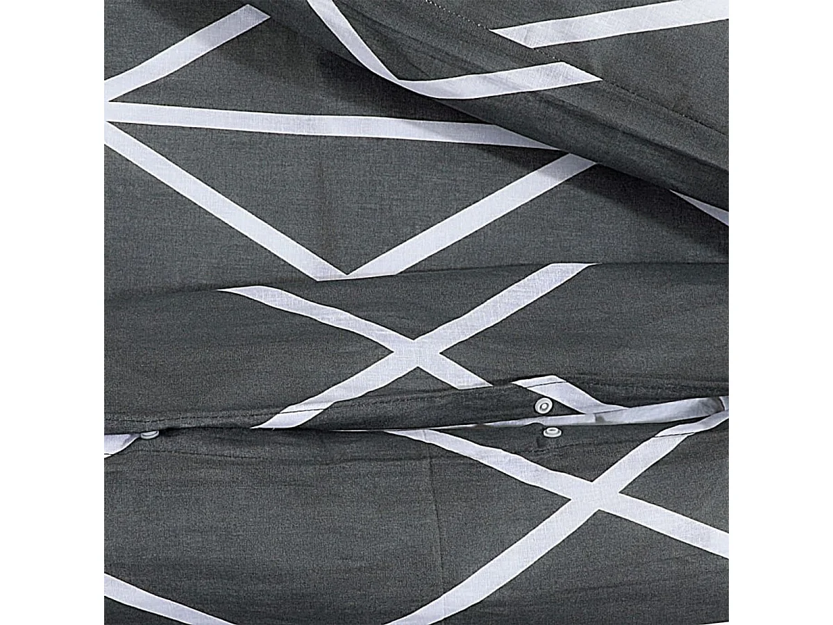 Bettwäsche-Set Grau 155x220 cm Baumwolle