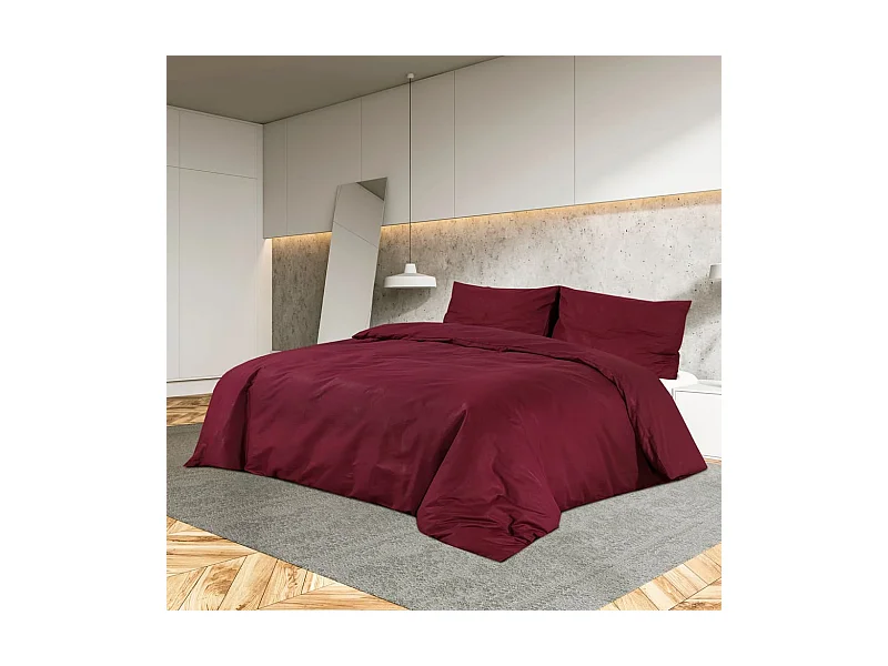Bettwäsche-Set Bordeauxrot 135x200 cm Leichte Mikrofaser