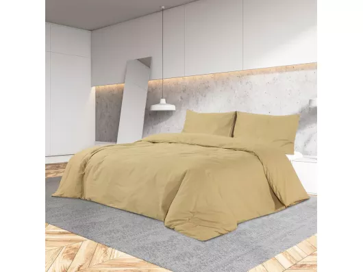 Kauf Unique Bettwäsche-Set Taupe 200x200 cm Baumwolle