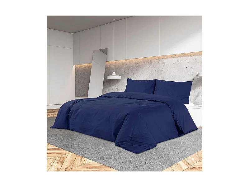 Bettwäsche-Set Marineblau 200x200 cm Leichte Mikrofaser