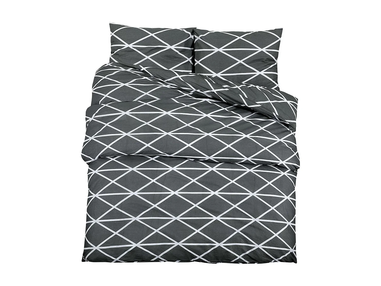 Juego de fundas nórdicas algodón gris 200x200 + 80x80 cm