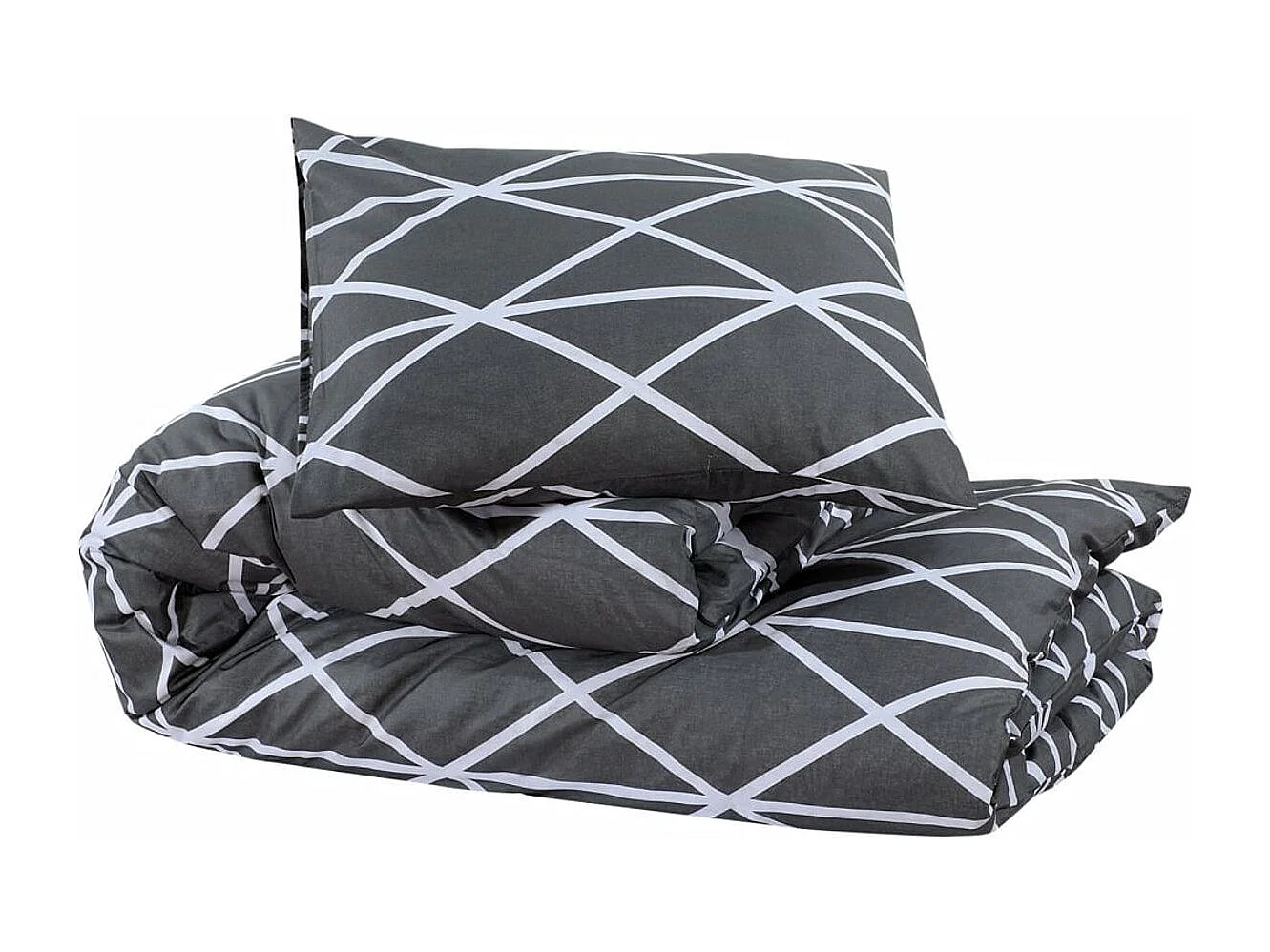 Juego de fundas nórdicas algodón gris 200x200 + 80x80 cm