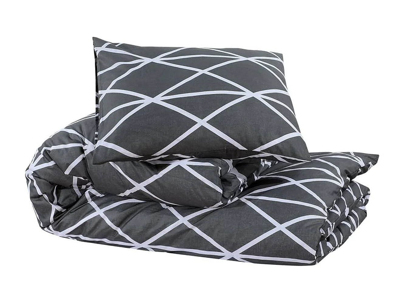 vidaXL Ensemble de housse de couette Gris 135x200 cm Coton