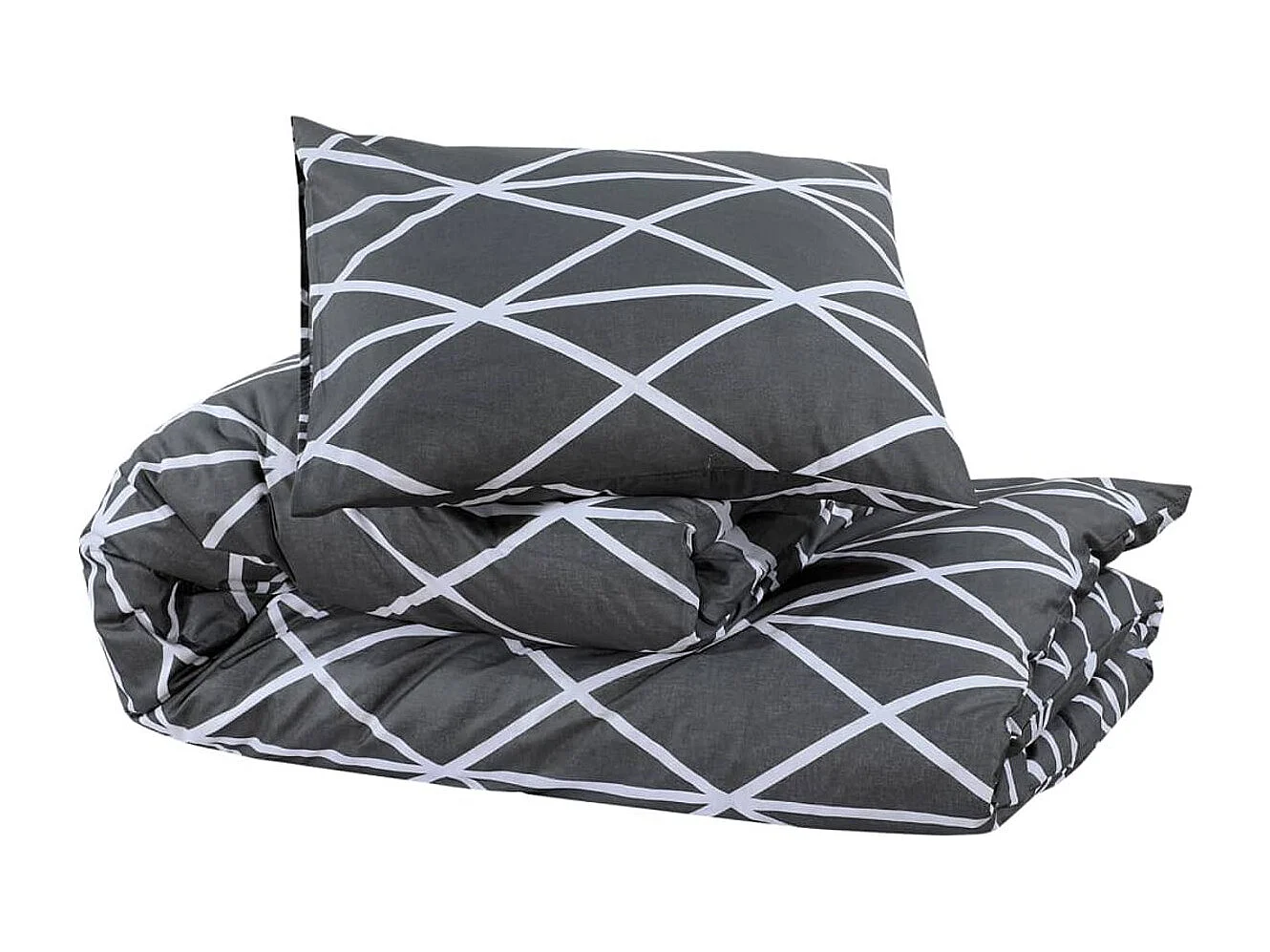 Juego de fundas nórdicas algodón gris 200x220 + 80x80 cm