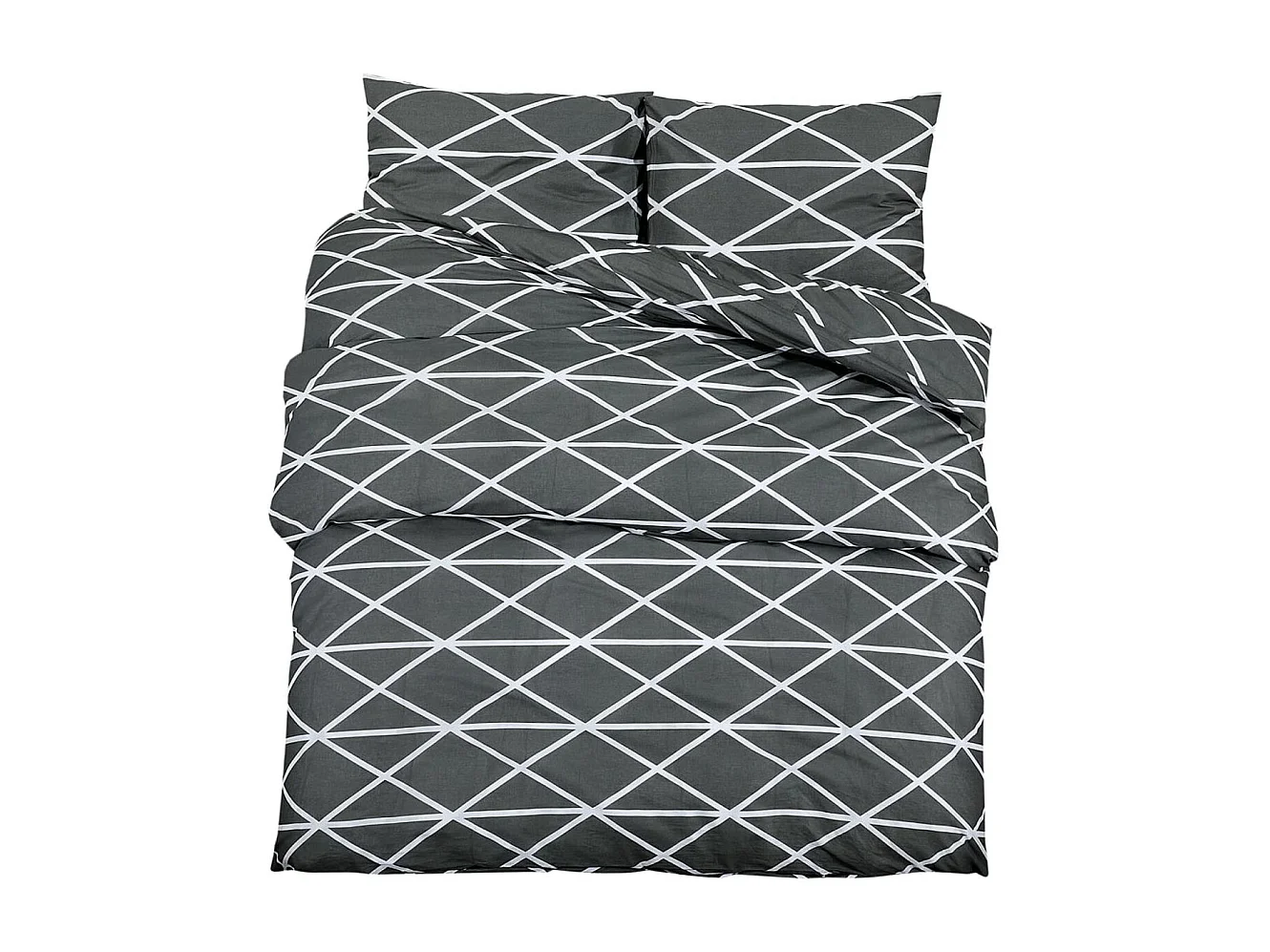 Bettwäsche-Set Grau 135x200 cm Baumwolle