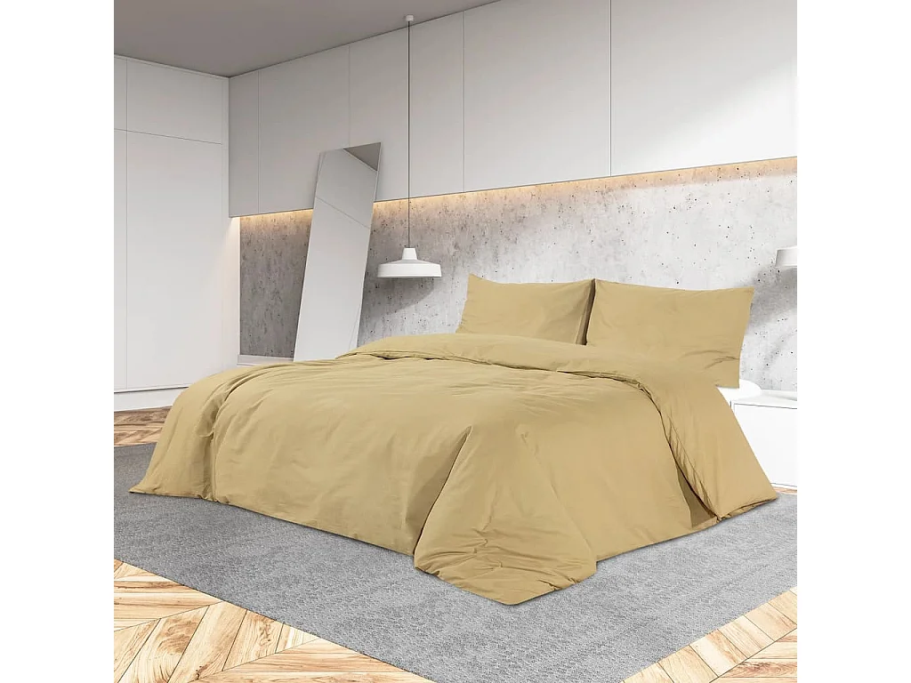 Ensemble de housse de couette Taupe 135x200 cm Coton